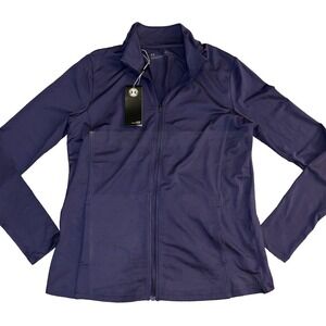 NWT Under Armour Fitted Gold‎ Full Zip Pullover, Purple, Womens Medium
